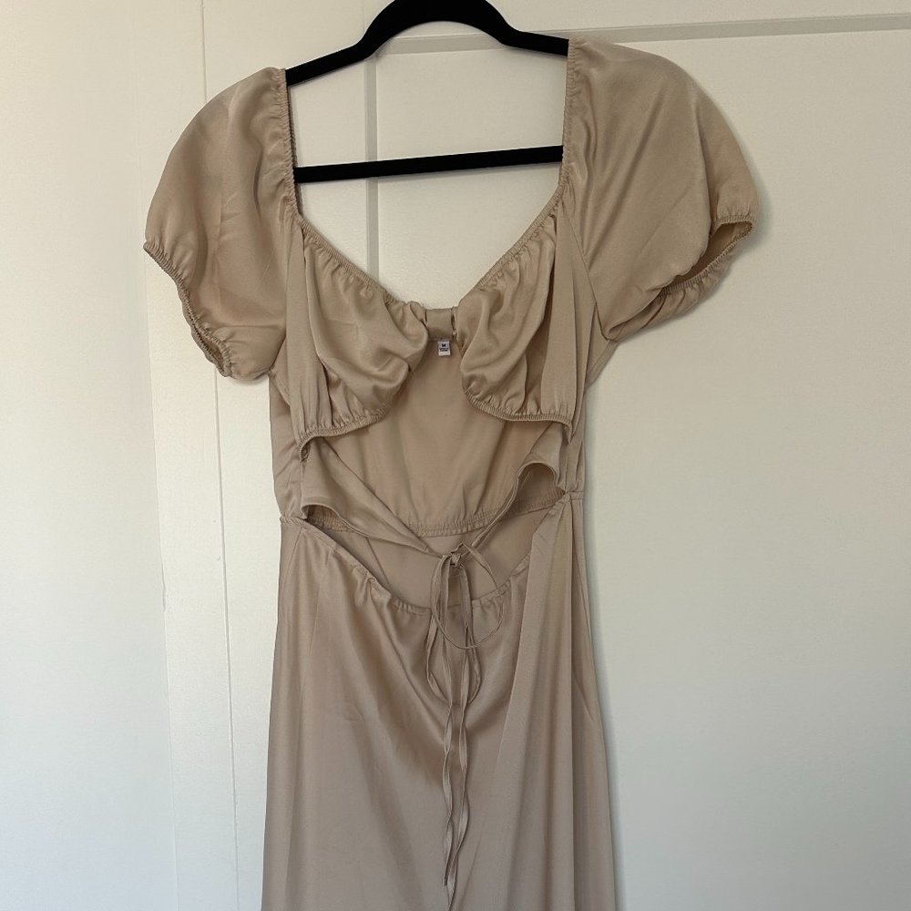 Edit By Nine Champagne Midi Cutout Dress